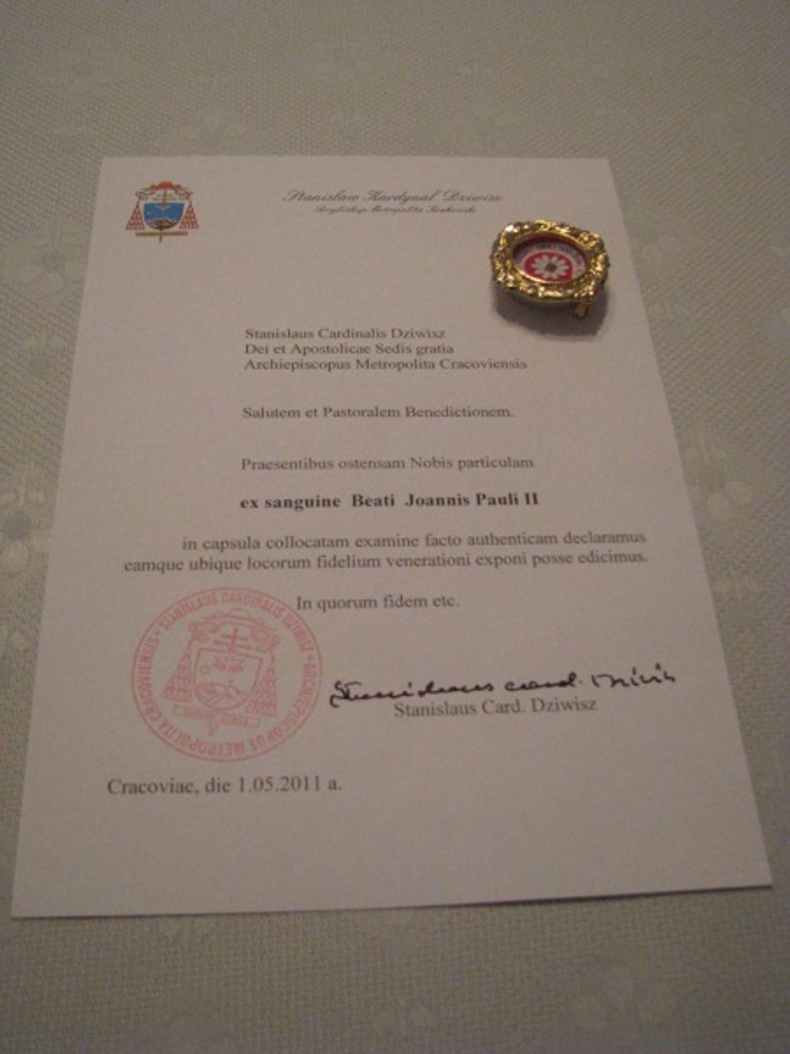 Relikwie bł. Jana Pawła II w Starogardzie Gd. Relikwie bł. Jana Pawła II w Starogardzie Gd.