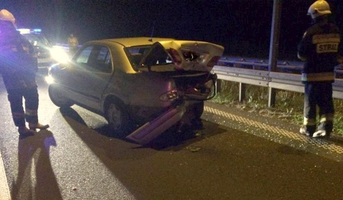 Samochód w płomieniach! Kolizja na autostradzie A1