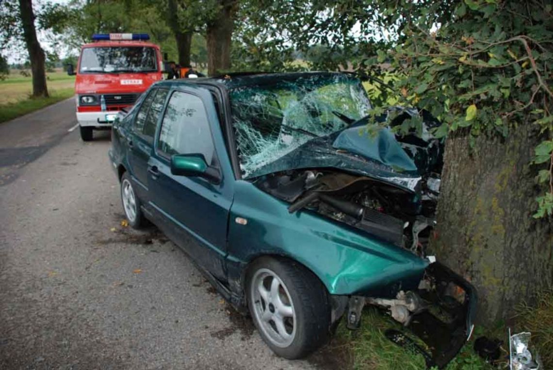 Śmiertelny wypadek - na prostej drodze wbił się w drzewo Śmiertelny wypadek - na prostej drodze wbił się w drzewo
