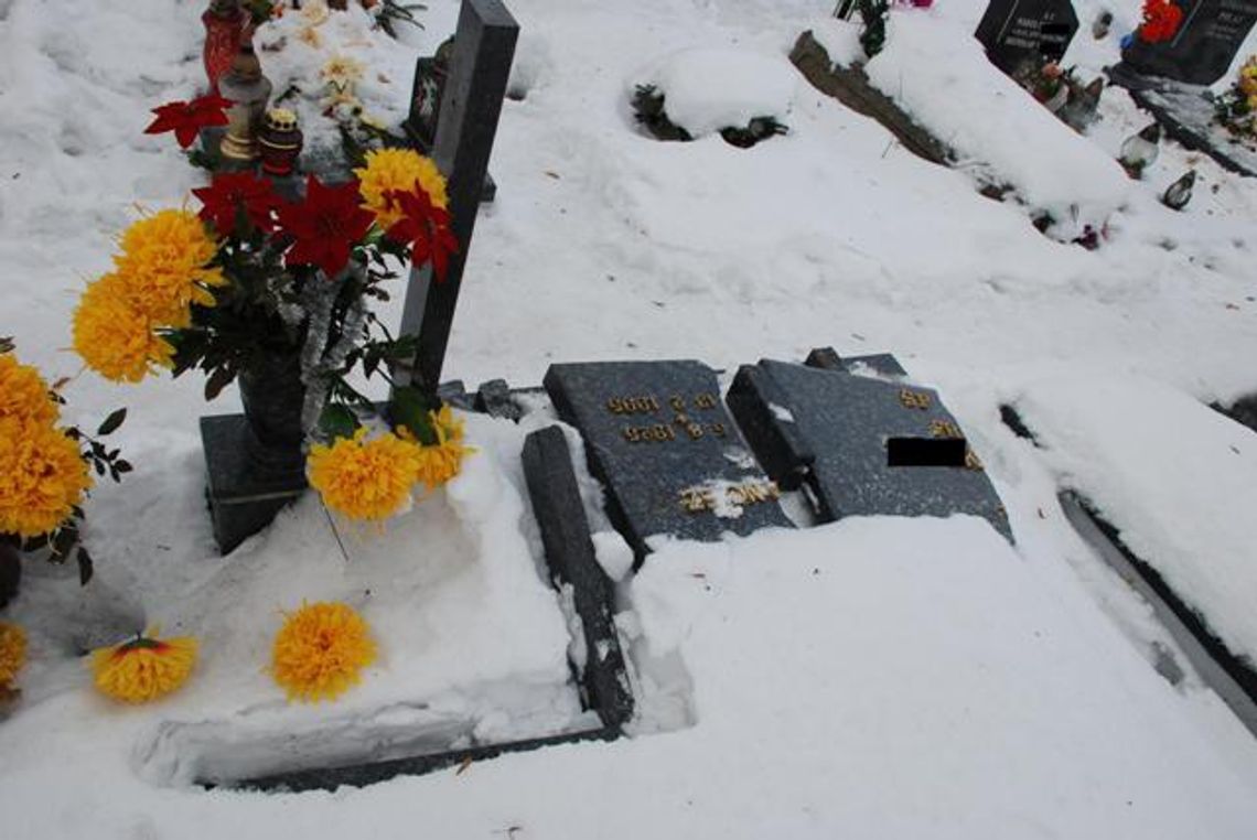 Sprofanowali groby na cmentarzu