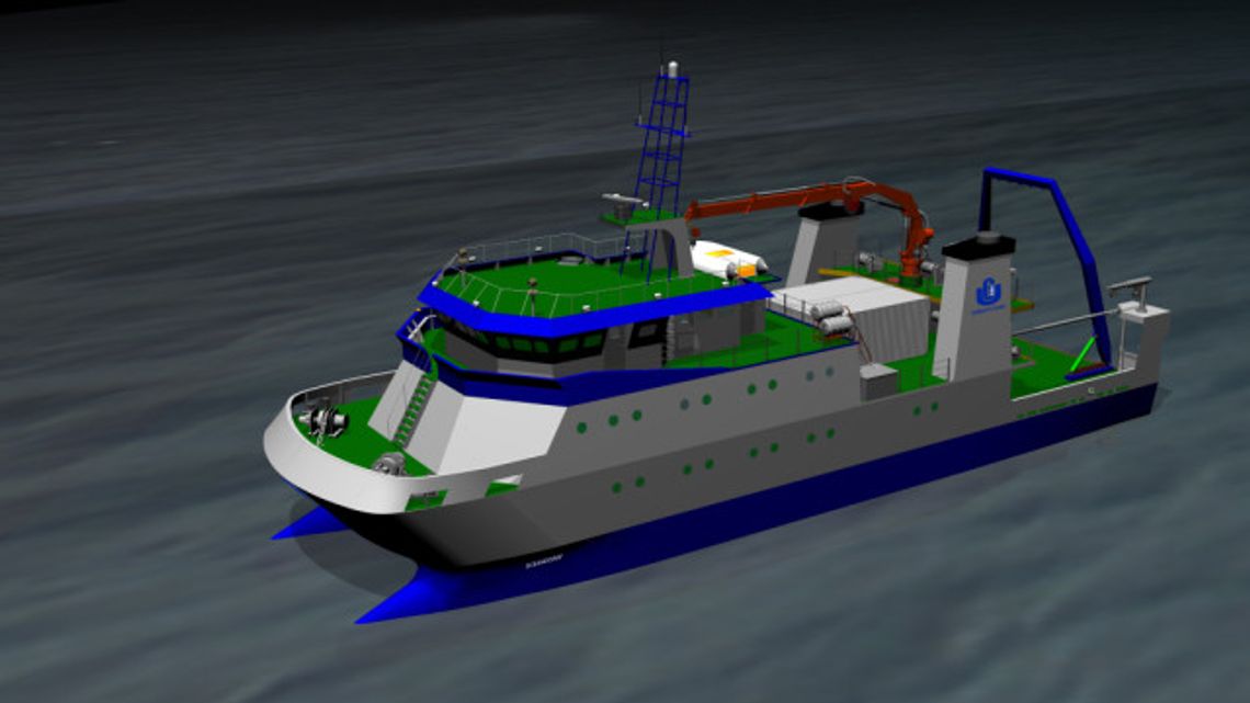 Stępka pod katamaran "Oceanograf" gotowa Stępka pod katamaran "Oceanograf" gotowa