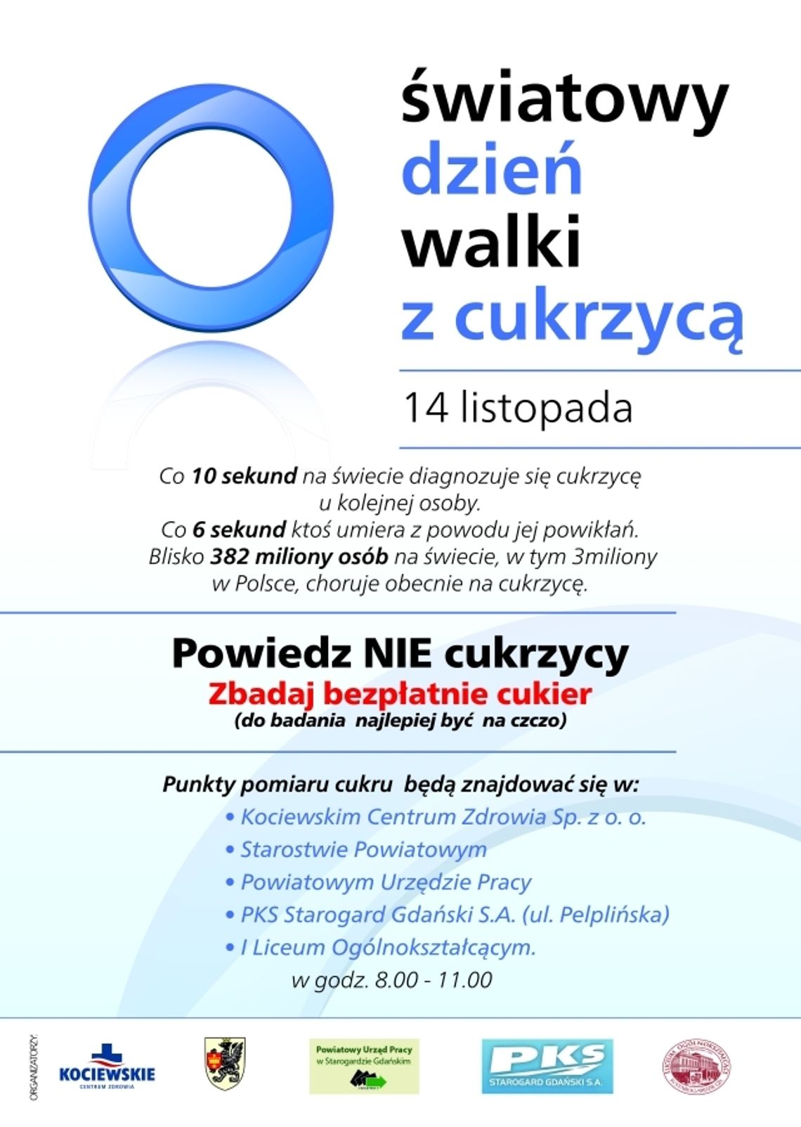 Światowy Dzień Walki z Cukrzycą 14 listopada - przyjdź się zbadać Światowy Dzień Walki z Cukrzycą 14 listopada - przyjdź się zbadać