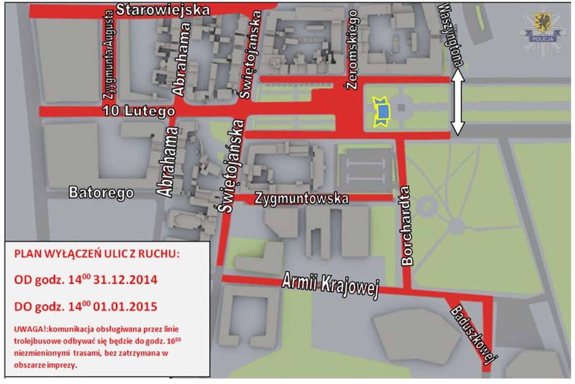 Sylwestrowa Noc  - Zmiana w organizacji ruchu