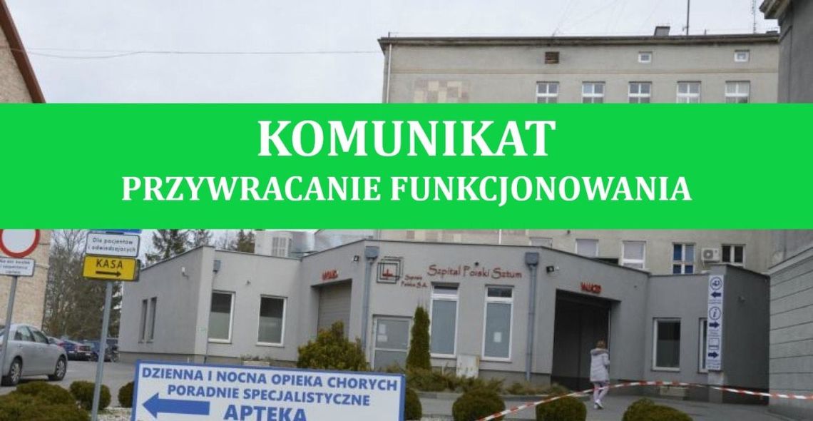 Szpital Polski w Sztumie przywraca funkcjonowanie. Przedstawiamy harmonogram wznawiania pracy poszczególnych oddziałów