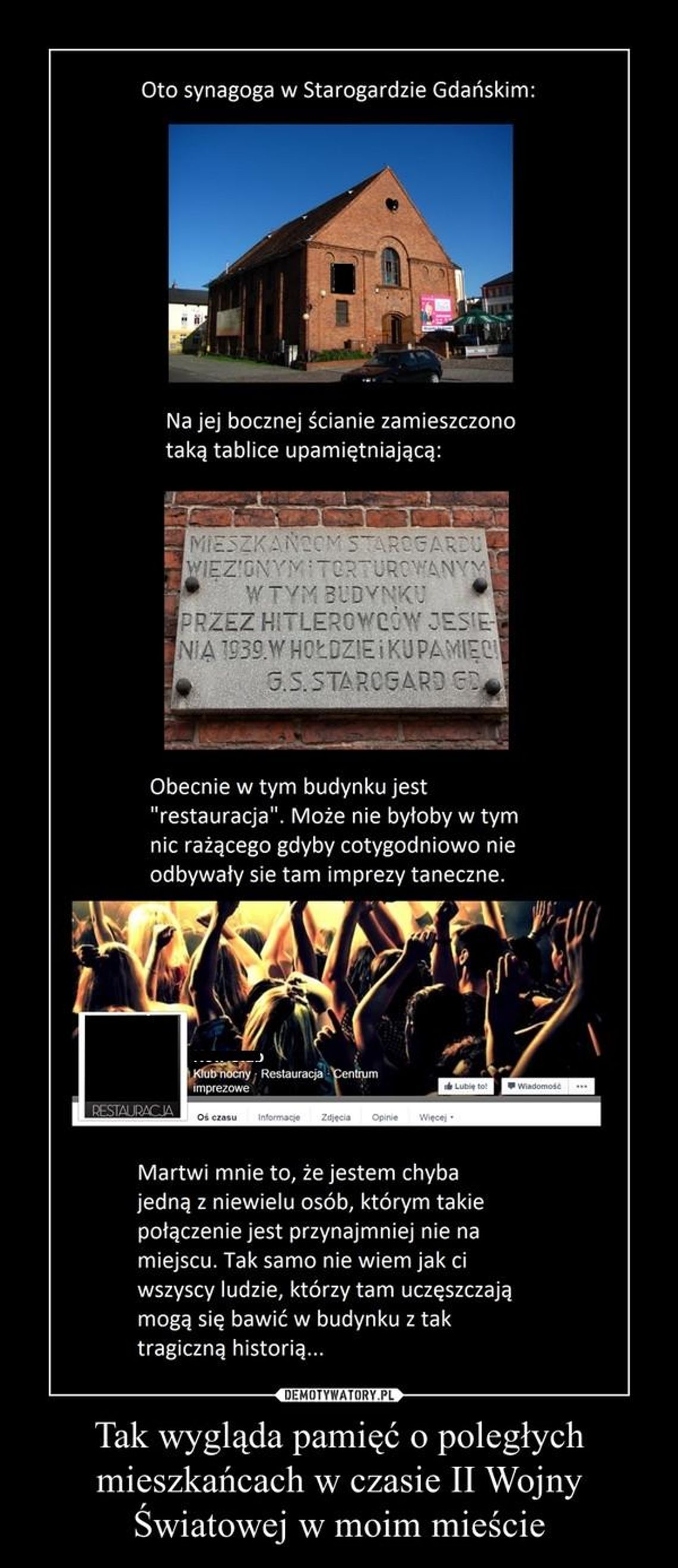 „Tak wygląda pamięć o poległych...” Starogardzka Bożnica na demotywatorach