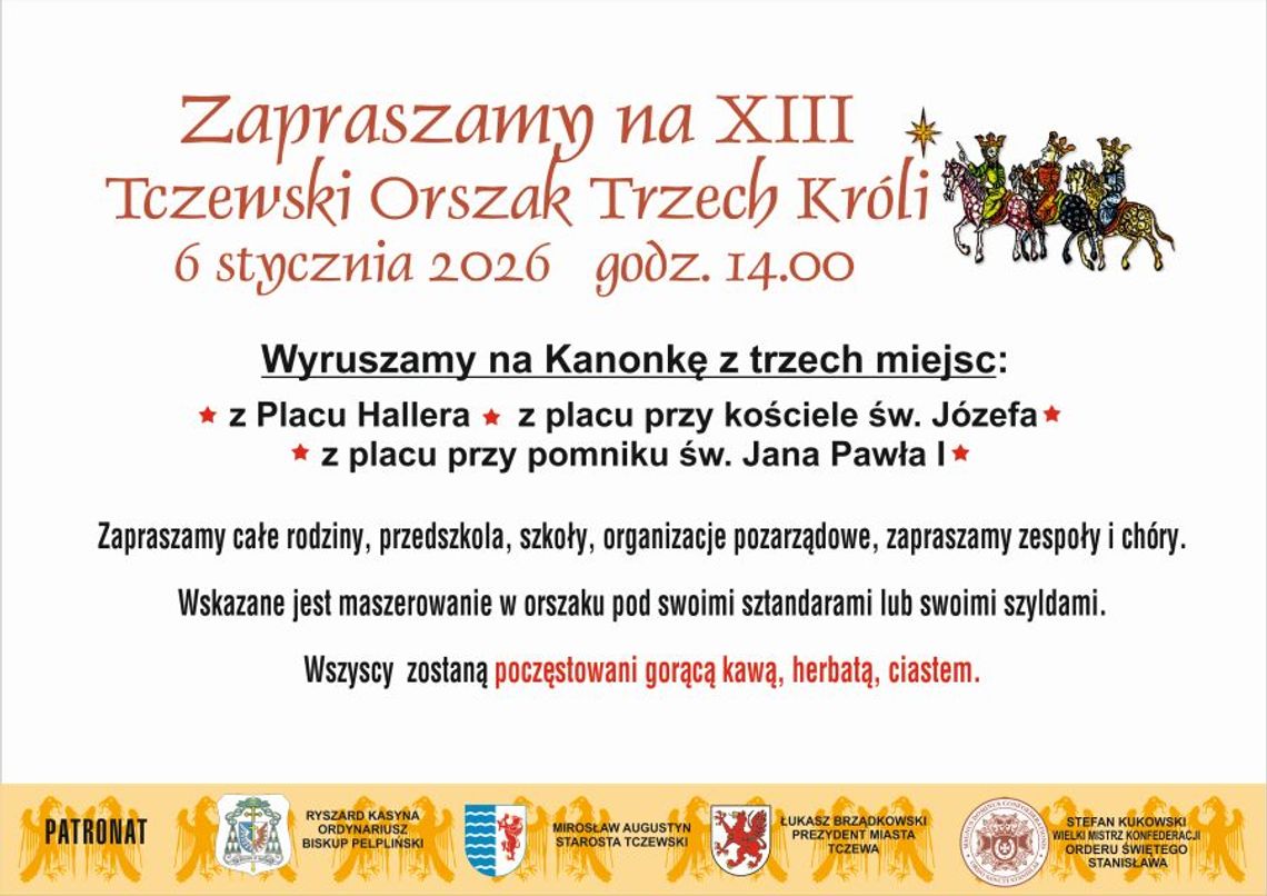 Tczewski Orszak Trzech Króli ponownie wyruszy ulicami Tczewa. Podajemy program