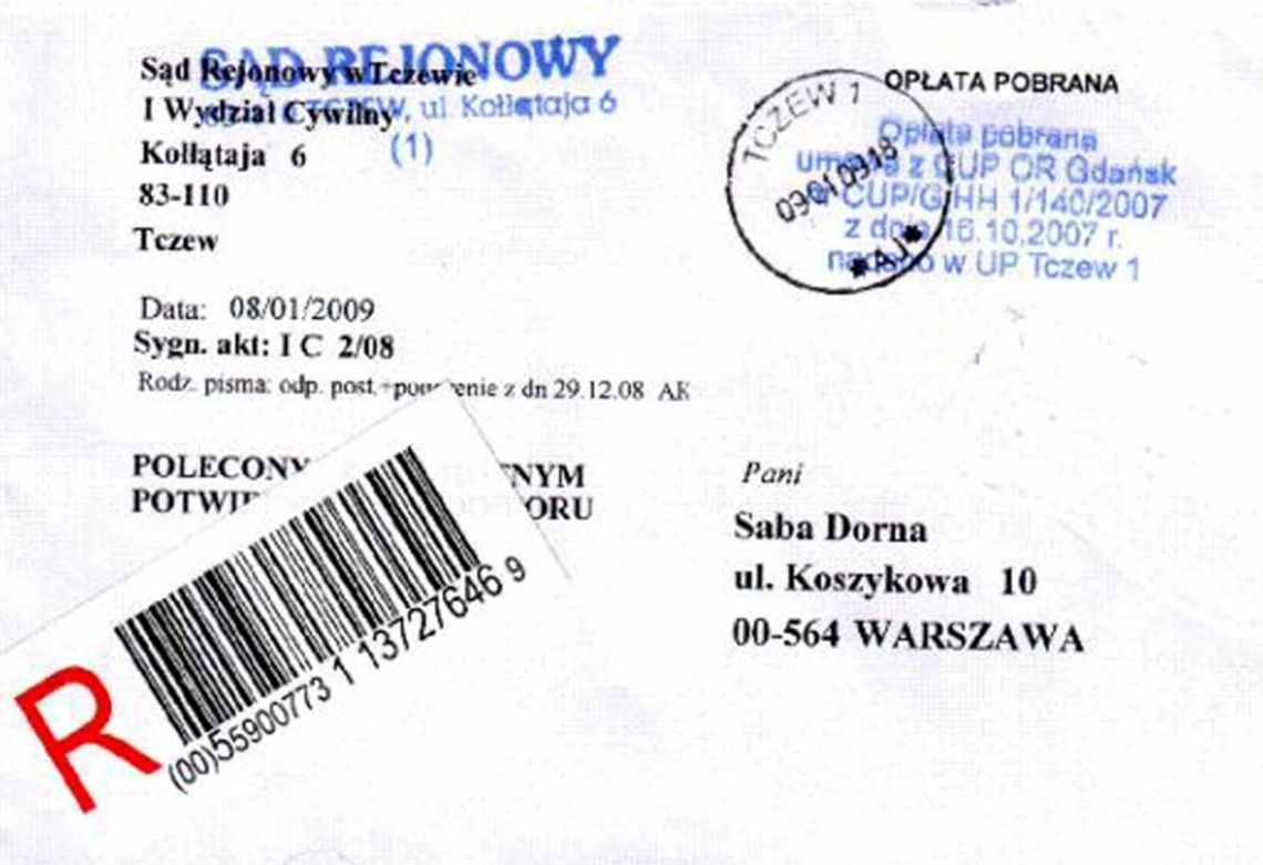Tczewski sąd napisał do Saby - suki Dorna Tczewski sąd napisał do Saby - suki Dorna