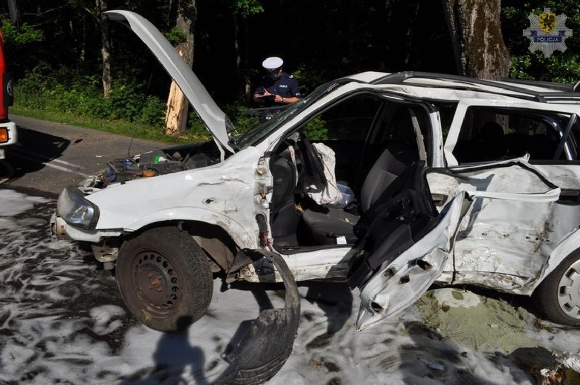 Trzy osoby ranne po zderzeniu Opla z drzewem Trzy osoby ranne po zderzeniu Opla z drzewem