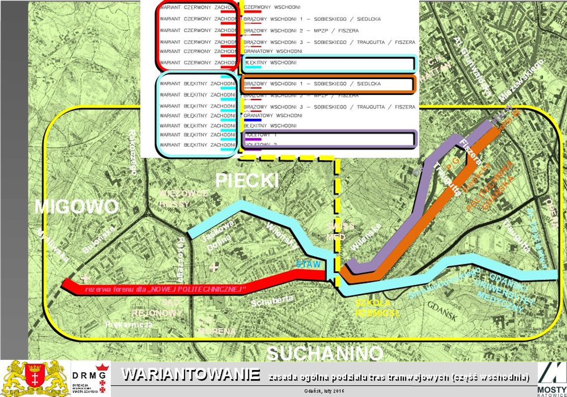 Trzy warianty Trasy Gdańsk Południe – Wrzeszcz