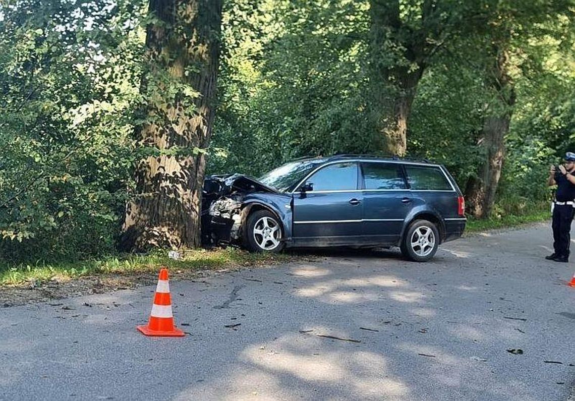 Uderzył w drzewo Zasnął za kierownicą, bo miał 2 promile alkoholu