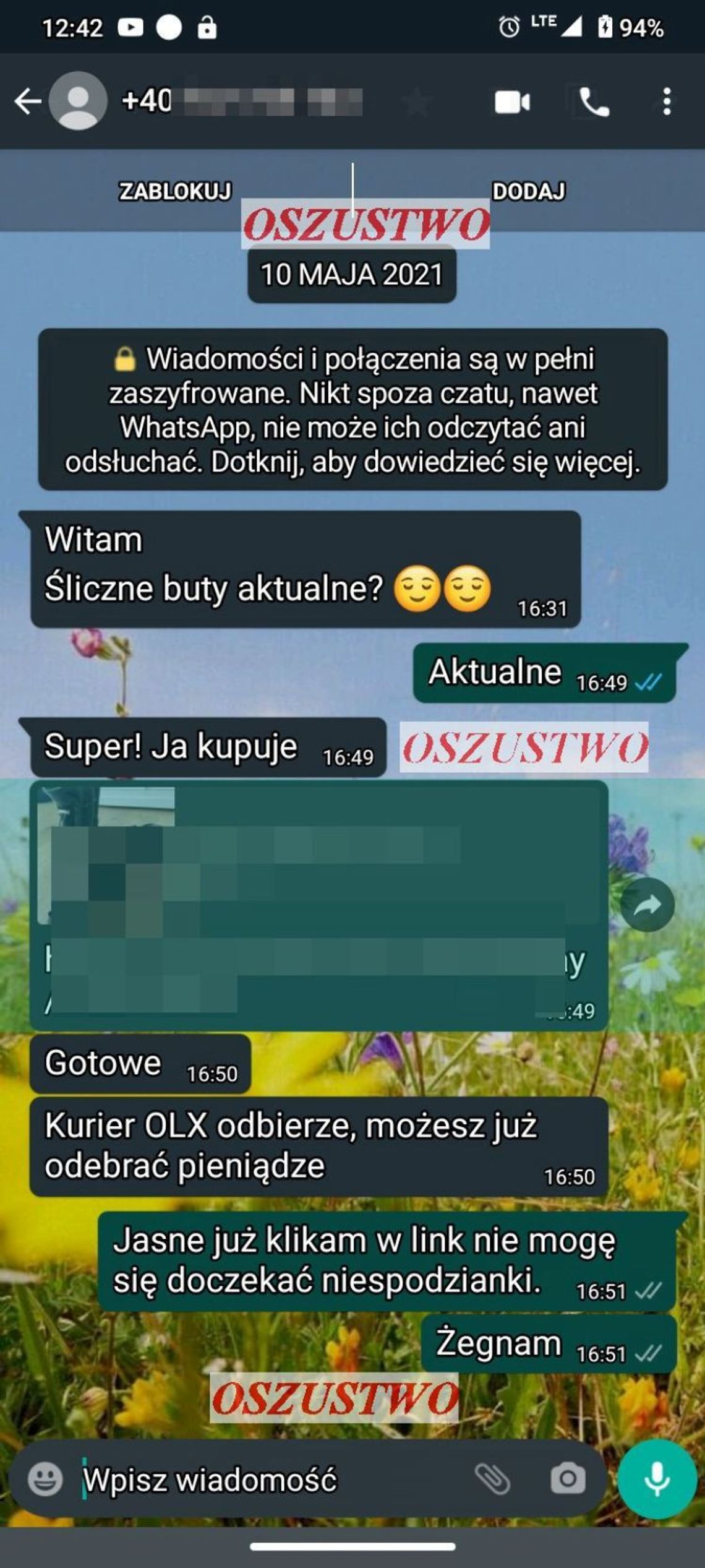 UWAGA! Nowa metoda oszustw przy pomocy portalu OLX oraz aplikacji WhatsApp UWAGA! Nowa metoda oszustw przy pomocy portalu OLX oraz aplikacji WhatsApp