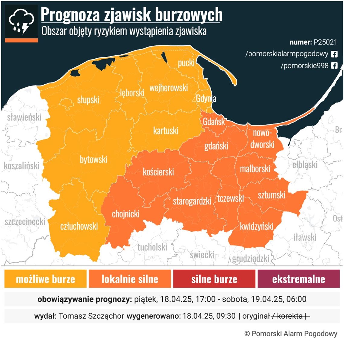 UWAGA: Pomorski Alarm Pogodowy ostrzega przed silnymi burzami UWAGA: Pomorski Alarm Pogodowy ostrzega przed silnymi burzami