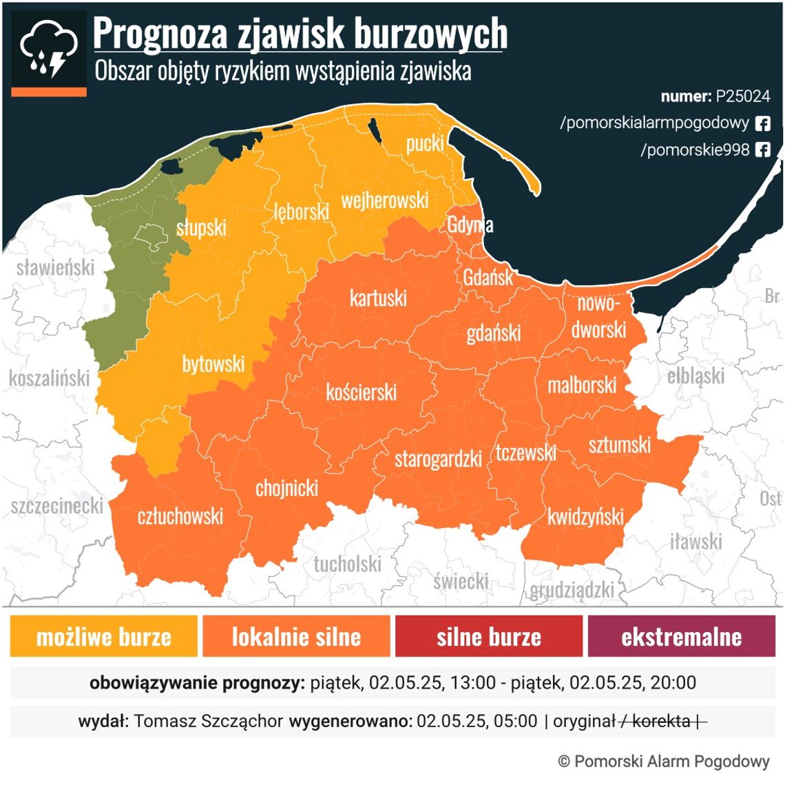 UWAGA! W naszym regionie mogą wystąpić silne burze! Pomorski Alarm Pogodowy wydał ostrzeżenia UWAGA! W naszym regionie mogą wystąpić silne burze! Pomorski Alarm Pogodowy wydał ostrzeżenia