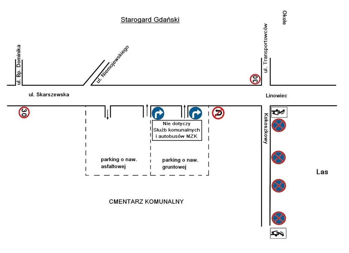 UWAGA! Zmiana organizacji ruchu w rejonie cmentarzy UWAGA! Zmiana organizacji ruchu w rejonie cmentarzy