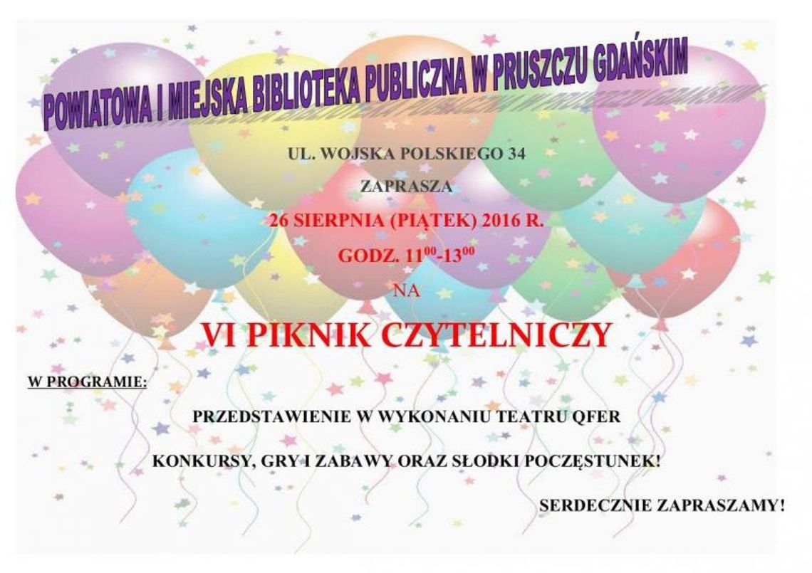 VI Piknik Czytelniczy VI Piknik Czytelniczy