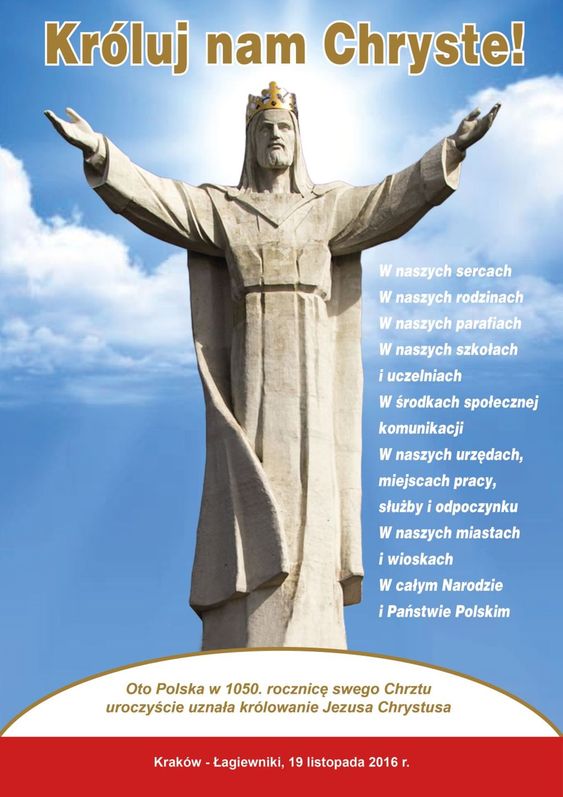 Wielkie historyczne wydarzenie w Krakowie. Polska przyjmuje Jezusa Chrystusa za Króla i Pana Wielkie historyczne wydarzenie w Krakowie. Polska przyjmuje Jezusa Chrystusa za Króla i Pana