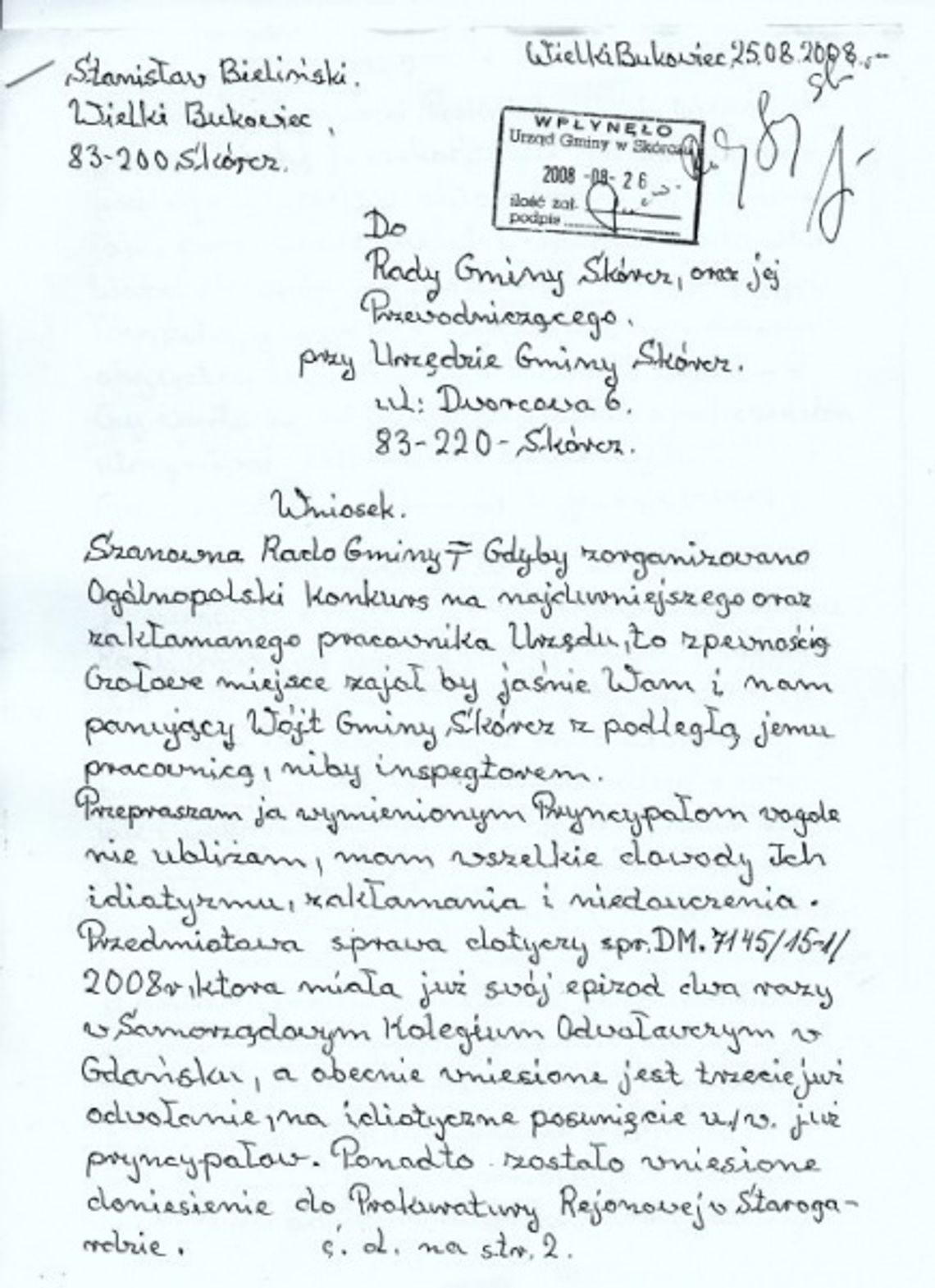 Wójt do prokuratury, czy można bezkarnie "opluwać"? Wójt do prokuratury, czy można bezkarnie "opluwać"?