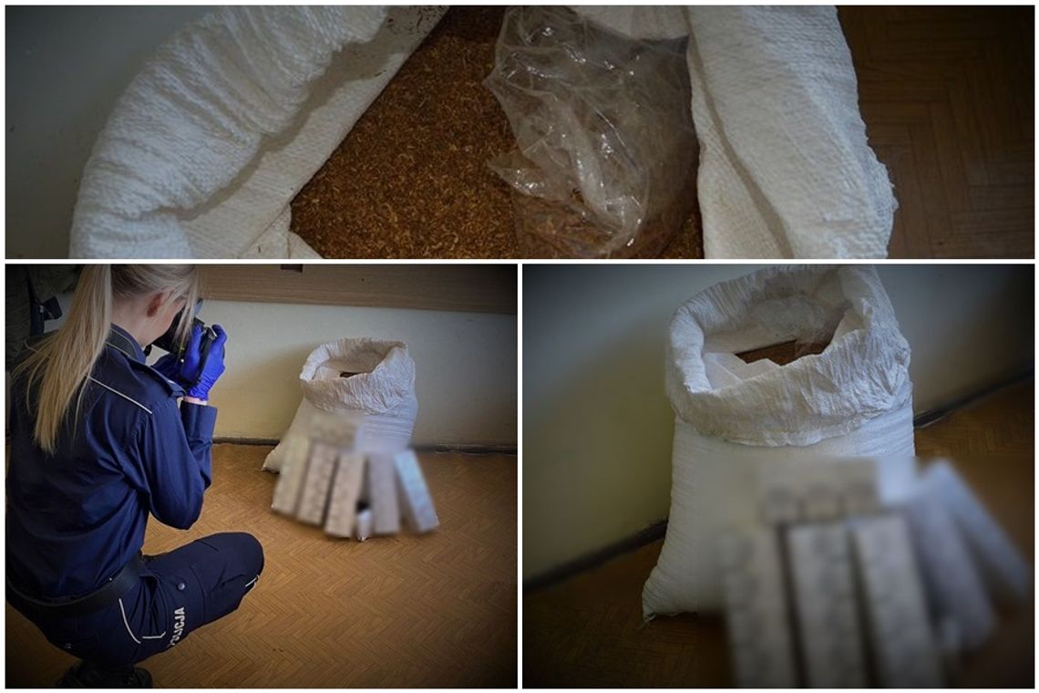 Wór krajanki tytoniowej i ponad tysiąc sztuk papierosów bez akcyzy zabezpieczone przez tczewskich kryminalnych Wór krajanki tytoniowej i ponad tysiąc sztuk papierosów bez akcyzy zabezpieczone przez tczewskich kryminalnych