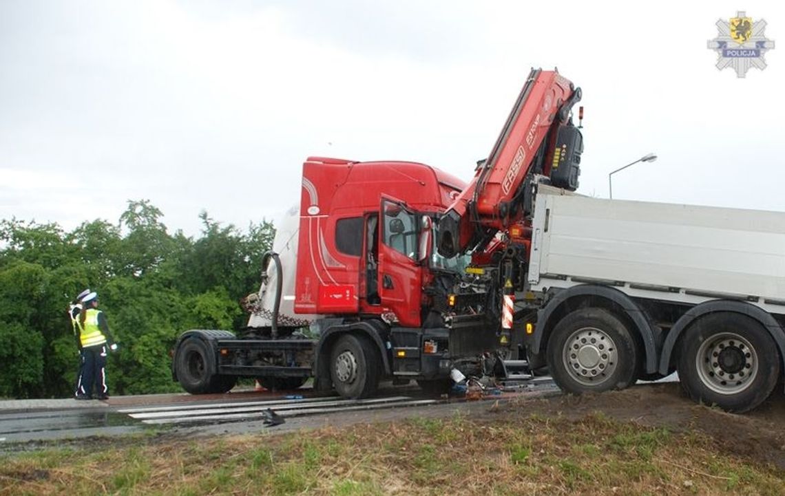 Wypadek dwóch ciężarówek w Kolniku. Wypadek dwóch ciężarówek w Kolniku.