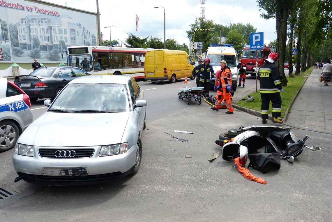 Wypadek koło „Ekonomika”. Motocyklista trafił do szpitala