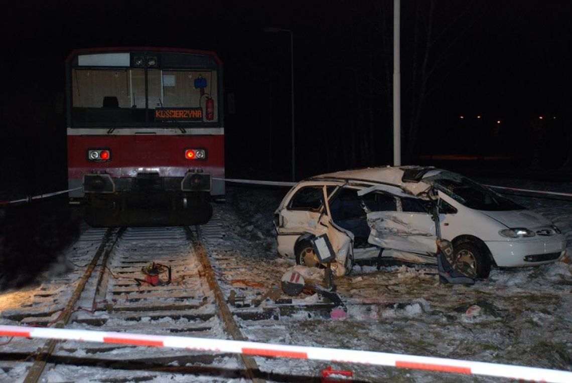 Wypadek na przejeździe kolejowym. Siedem osób rannych