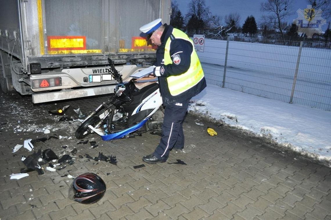 Wypadek z udziałem motorowerzysty w Rusocinie