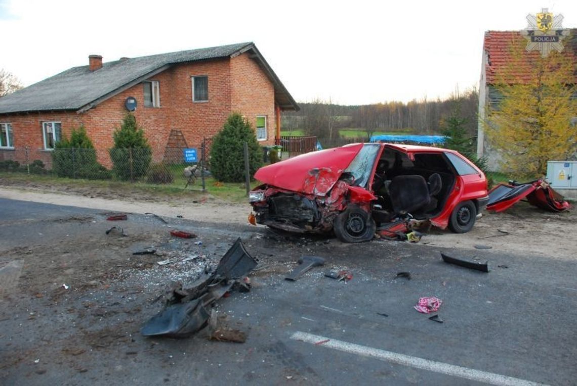 Wypadek Zielonej Chocinie, ranny kierowca 