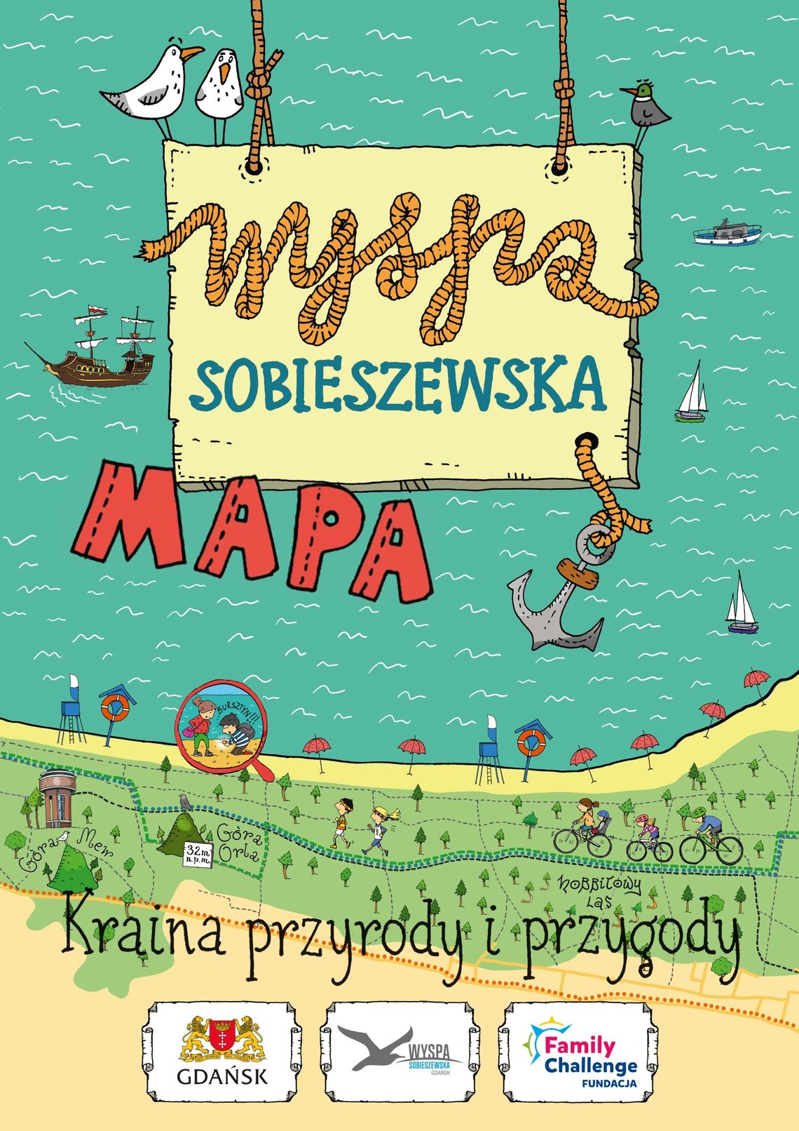 Wyspa Sobieszewska na wyjątkowej, ilustrowanej mapie