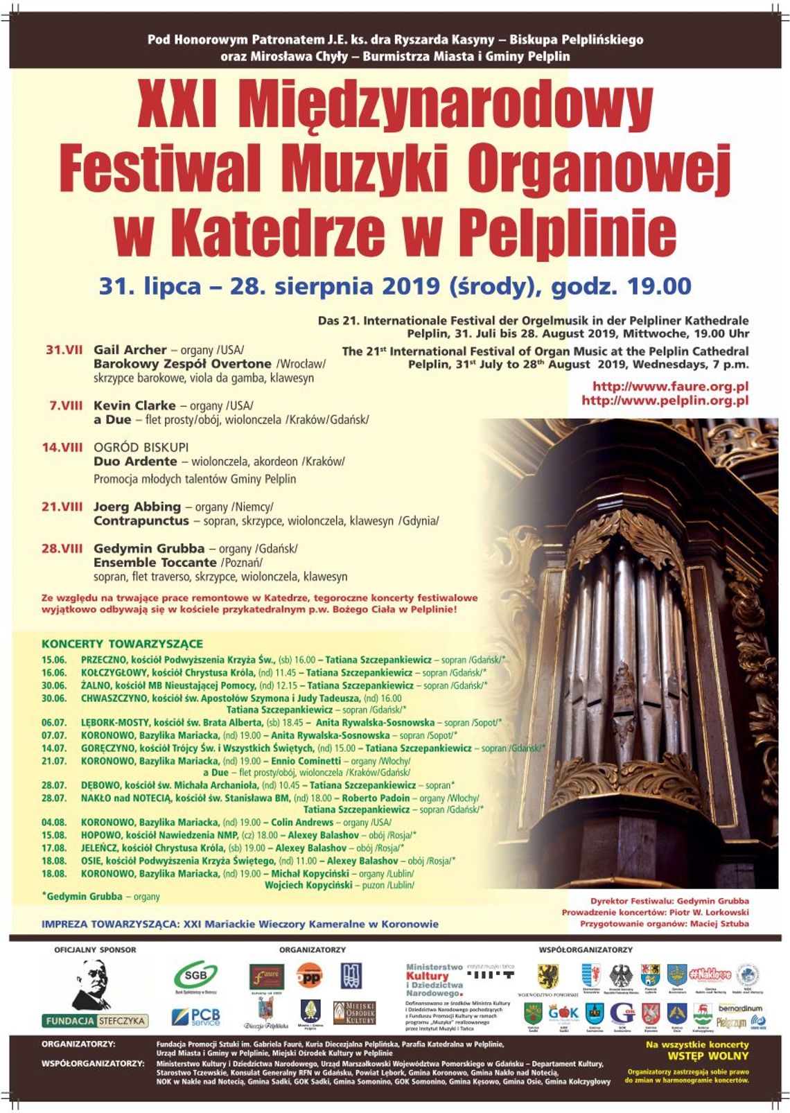 XXI Miedzynarodowy Festiwal Organowy w PELPLINIE