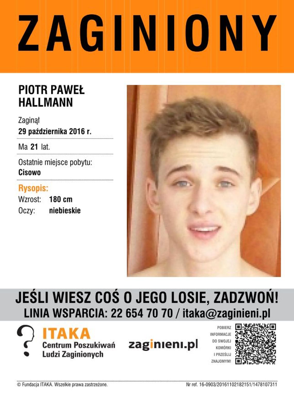 Zaginął Piotr Hallmann - może przemieszczać się w kierunku Gdańska Zaginął Piotr Hallmann - może przemieszczać się w kierunku Gdańska