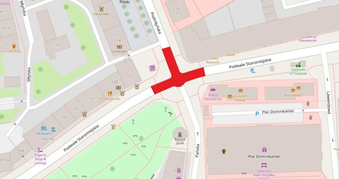 Zamknięcie ronda na Podwalu Staromiejskim. Przebudowa ul. Pańskiej