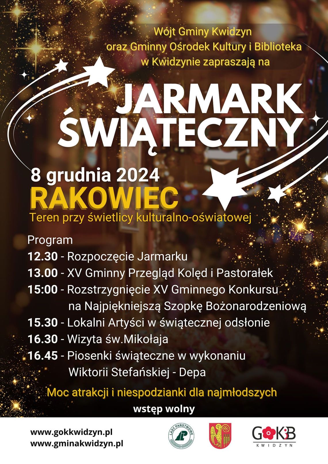 ZAPRASZAMY NA JARMARK BOŻONARODZENIOWY W RAKOWCU!