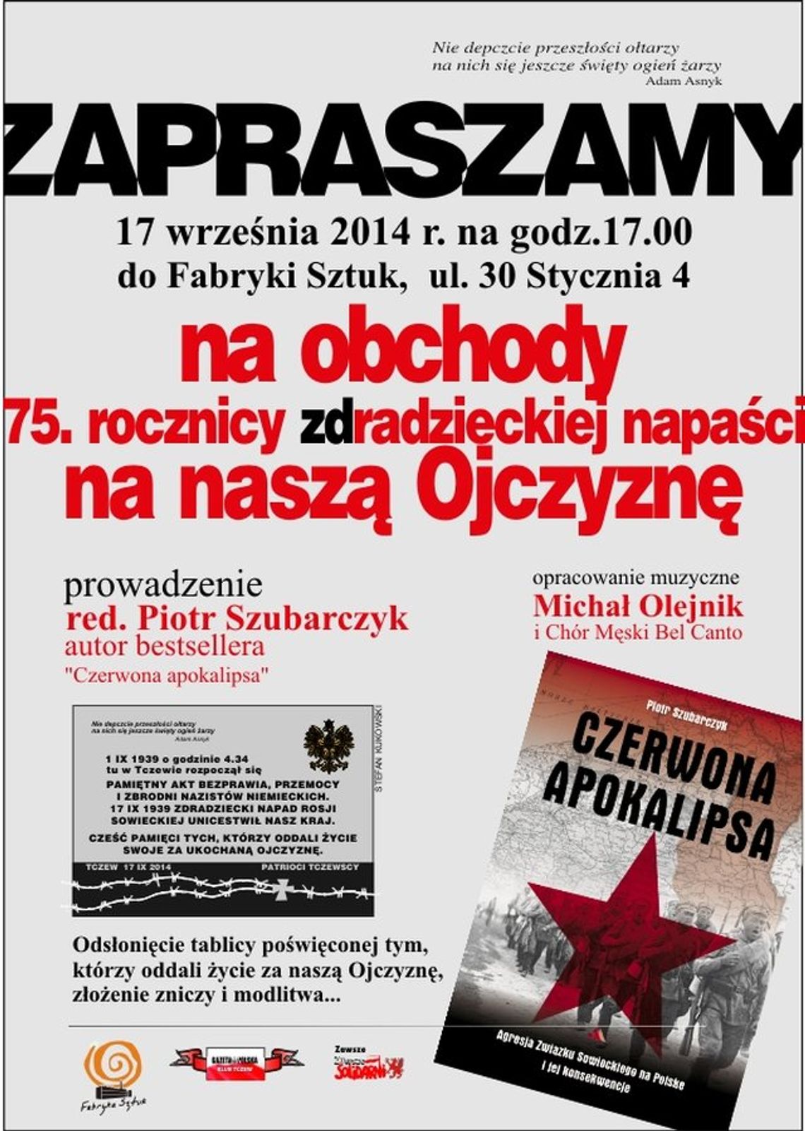 Zaproszenie na obchody 75-rocznicy napaści Sowietów Zaproszenie na obchody 75-rocznicy napaści Sowietów