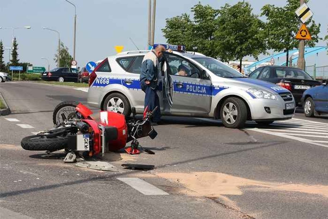 Zderzenie auta z motocyklem