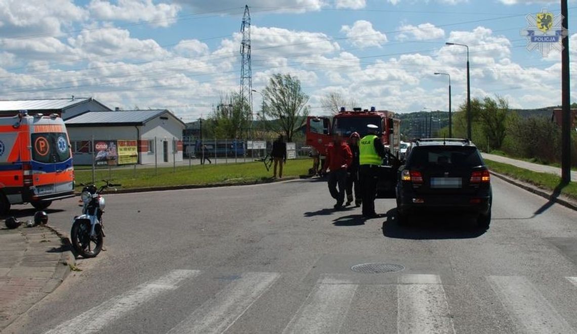 Zderzenie motocykla z samochodem