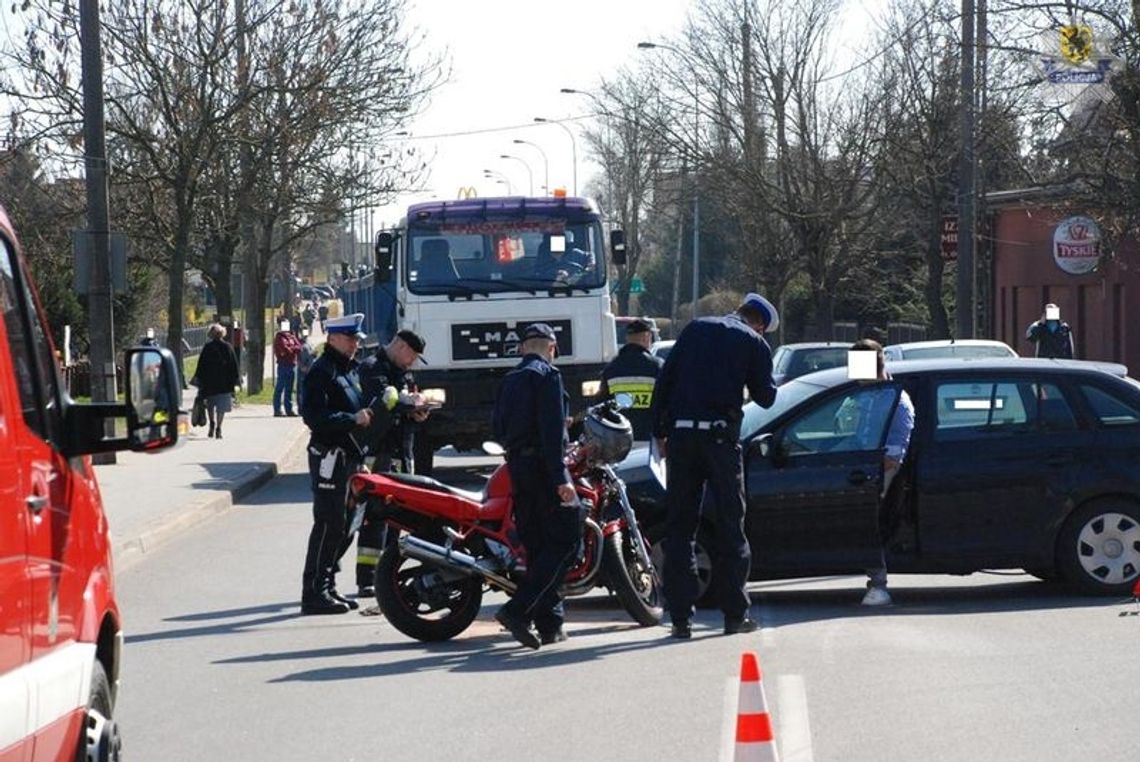 Zderzenie skody z motocyklem