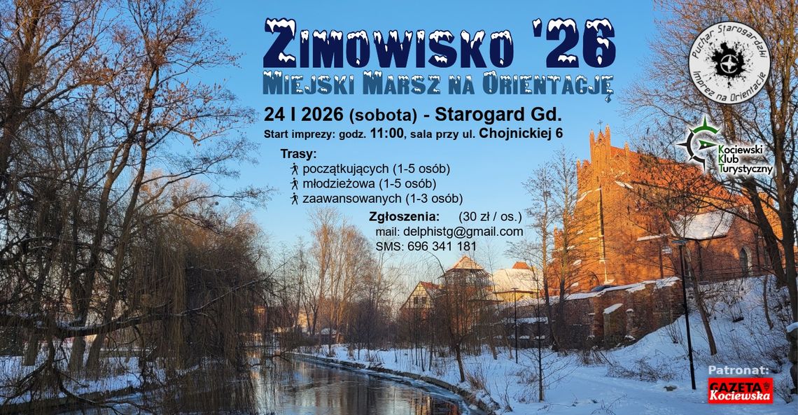 ZIMOWISKO '26 - Miejski Marsz na Orientację w stolicy Kociewia! ZIMOWISKO '26 - Miejski Marsz na Orientację w stolicy Kociewia!