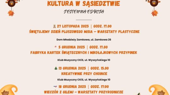 Kultura w sąsiedztwie - warsztaty kreatywne dla dzieci - 2025 Kultura w sąsiedztwie - warsztaty kreatywne dla dzieci - 2025