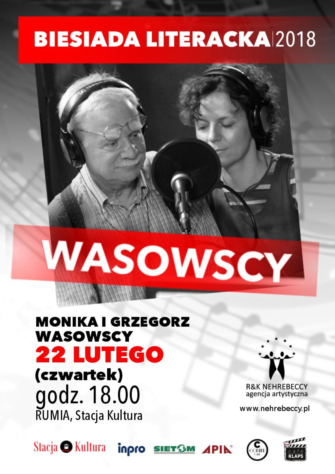 Biesiada literacka z  Moniką i Grzegorzem Wasowskimi.