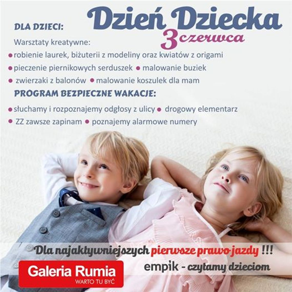 Galeria Rumia zaprasza na Dzień Dziecka Galeria Rumia zaprasza na Dzień Dziecka
