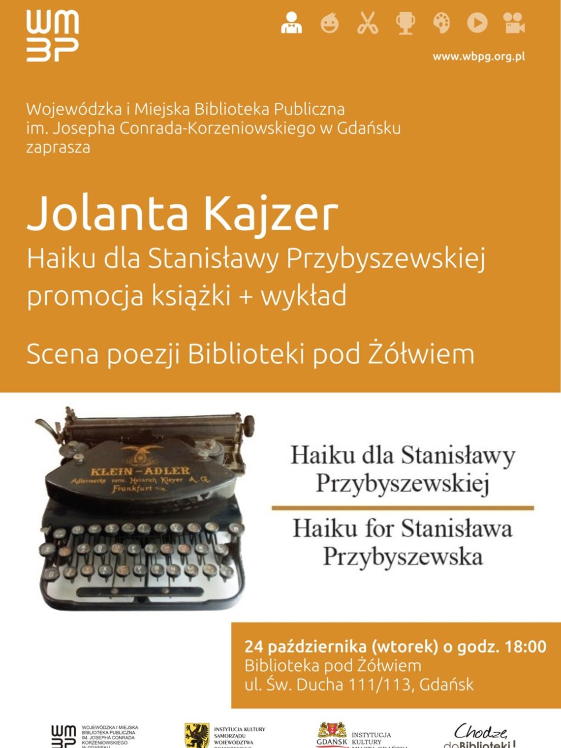 Jolanta Kajzer, "Haiku dla Stanisławy Przybyszewskiej". Promocja książki + wykład