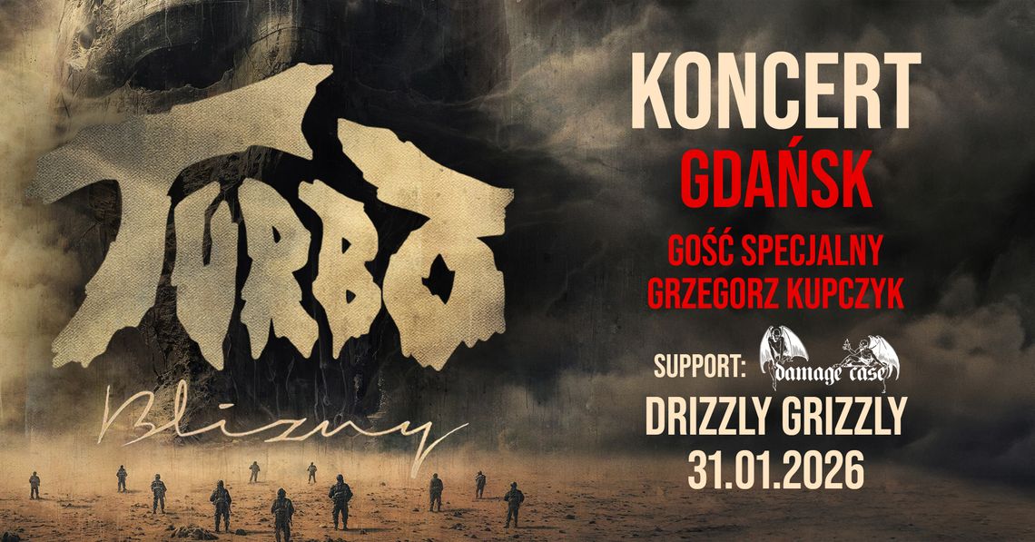 Turbo zagra koncert w Gdańsku. Występ w klubie Drizzly Grizzly już 31 stycznia 2026 Turbo zagra koncert w Gdańsku. Występ w klubie Drizzly Grizzly już 31 stycznia 2026